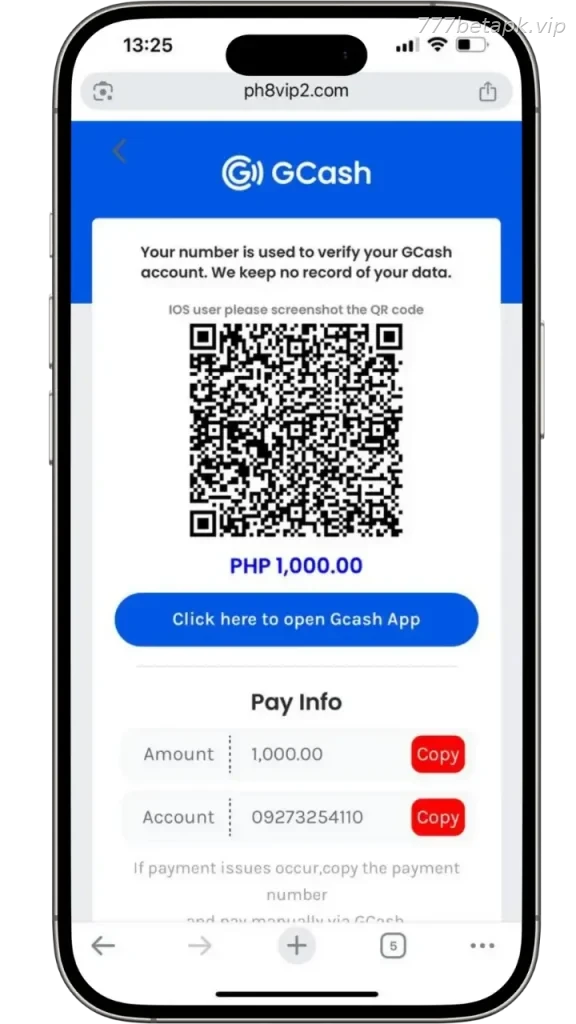 777BET Deposito Gcash account